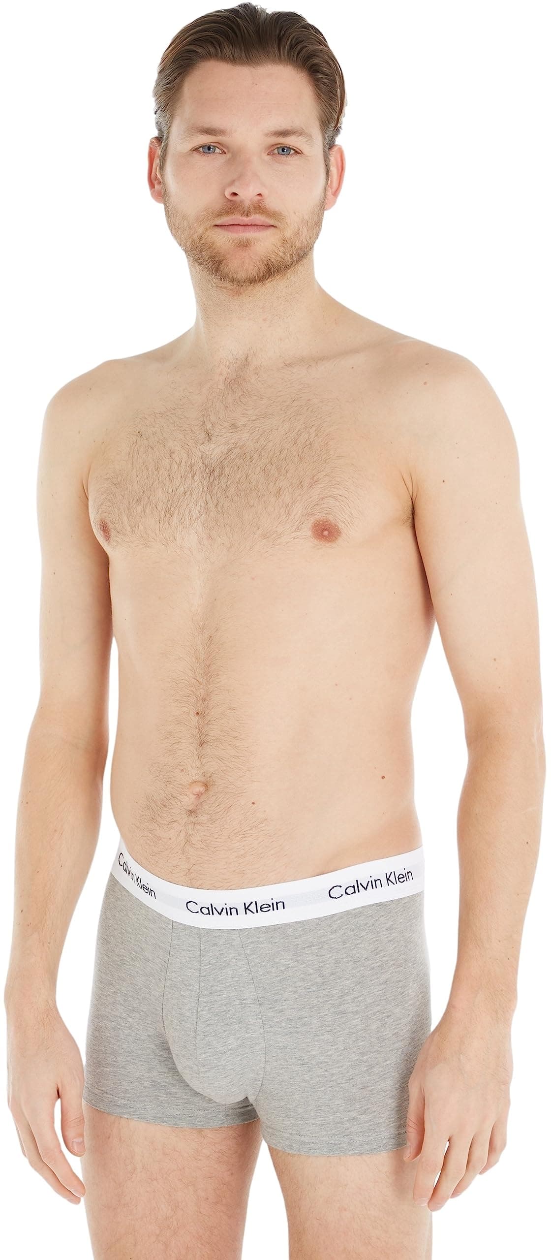Calvin Klein Uomo Pantaloncini Boxer Vita Bassa Confezione da 3 Intimo, Grigio (Grey Heather), S