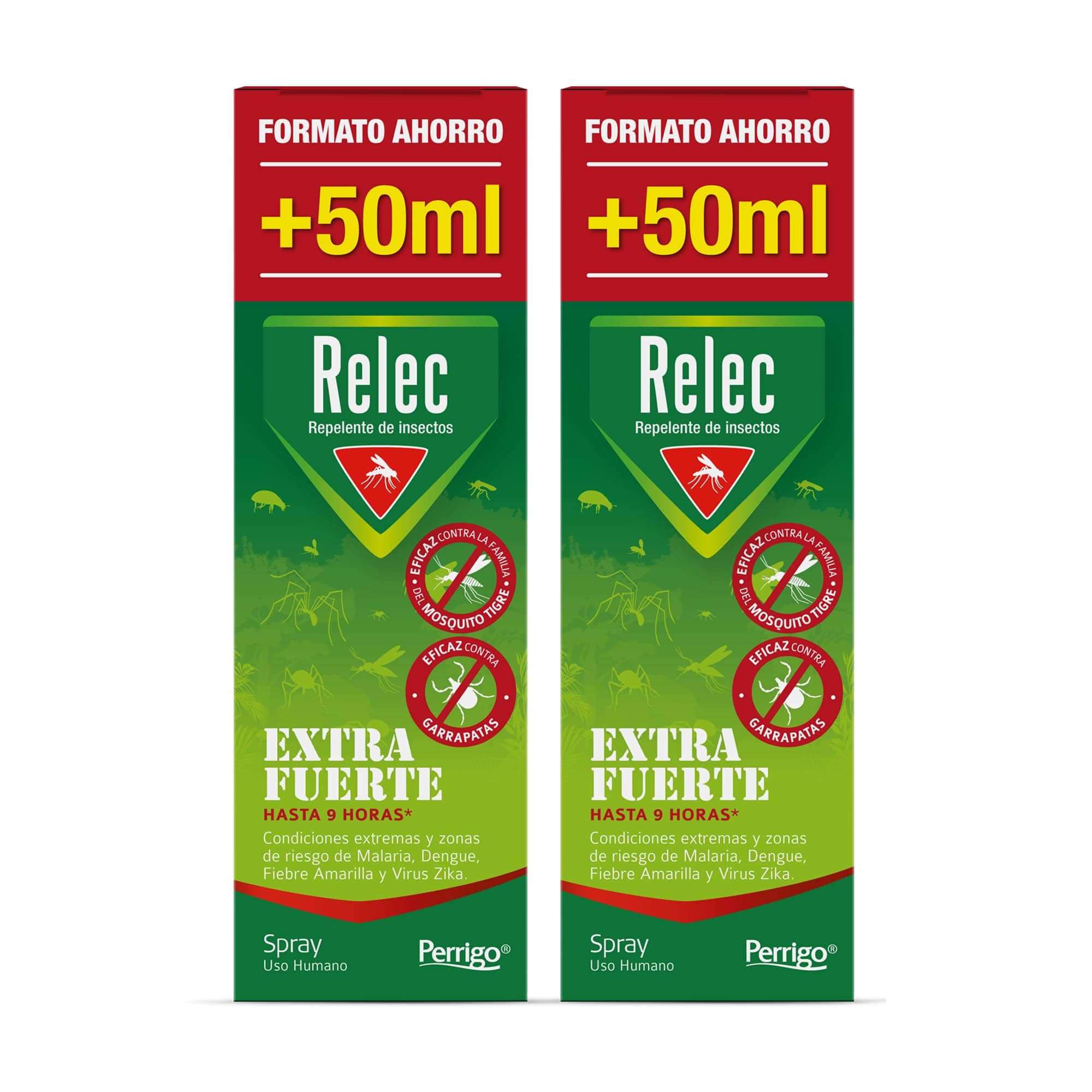 Relec Pack Ahorro 250ml (2 packs de 125ml) Extra Fuerte Spray Antimosquitos, Repelente de Mosquitos, Eficaz Contra El Mosquito Tigre, Protección contra Picaduras de Mosquitos en Zonas Tropicales