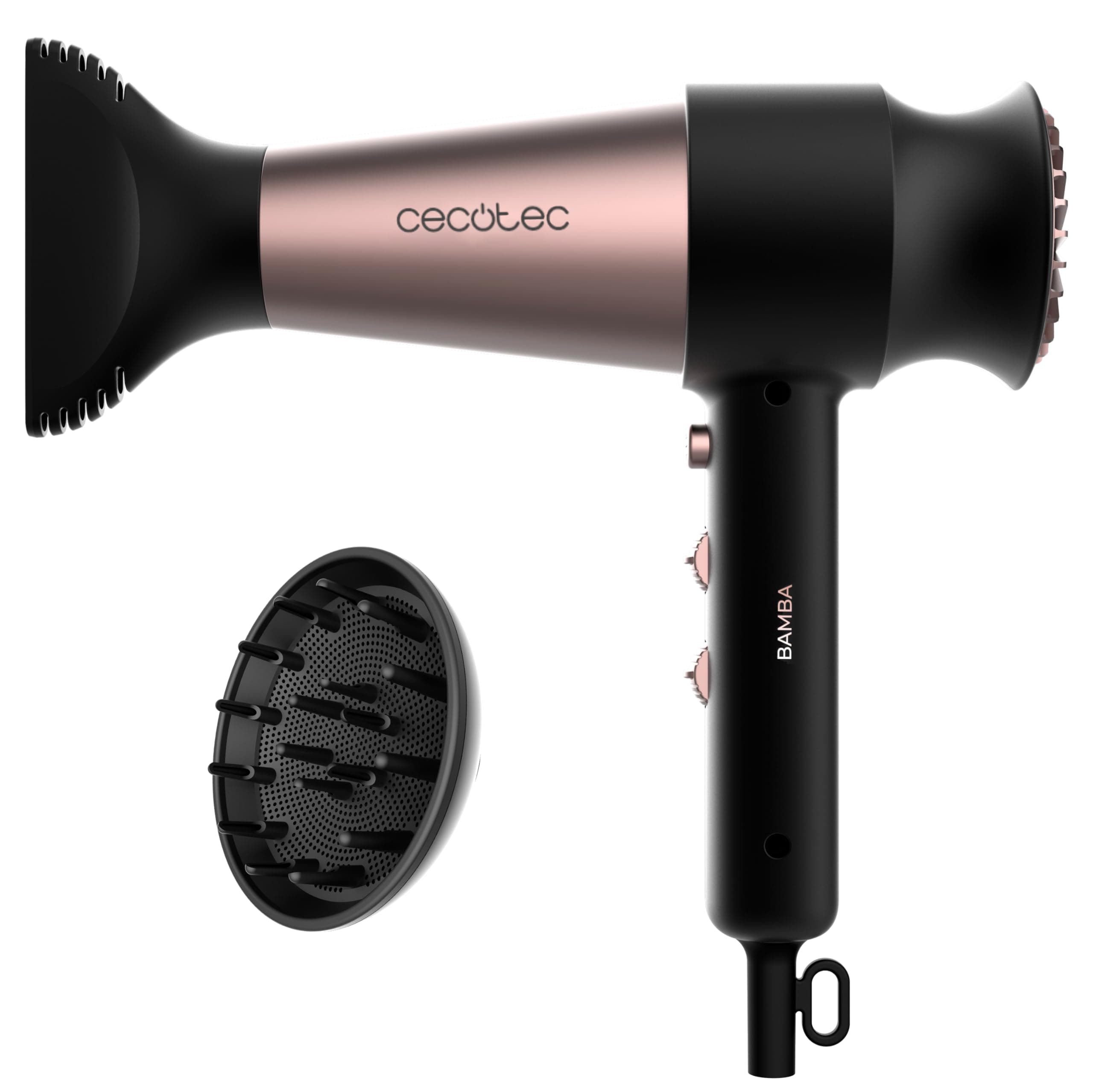 Cecotec Secador de Pelo Bamba IoniCare RockStar Retro. 2000W, Motor Digital, 110000 rpm, Ligero y Silencioso, Tecnología de Iones, Incluye Boquilla Concentradora y Difusor