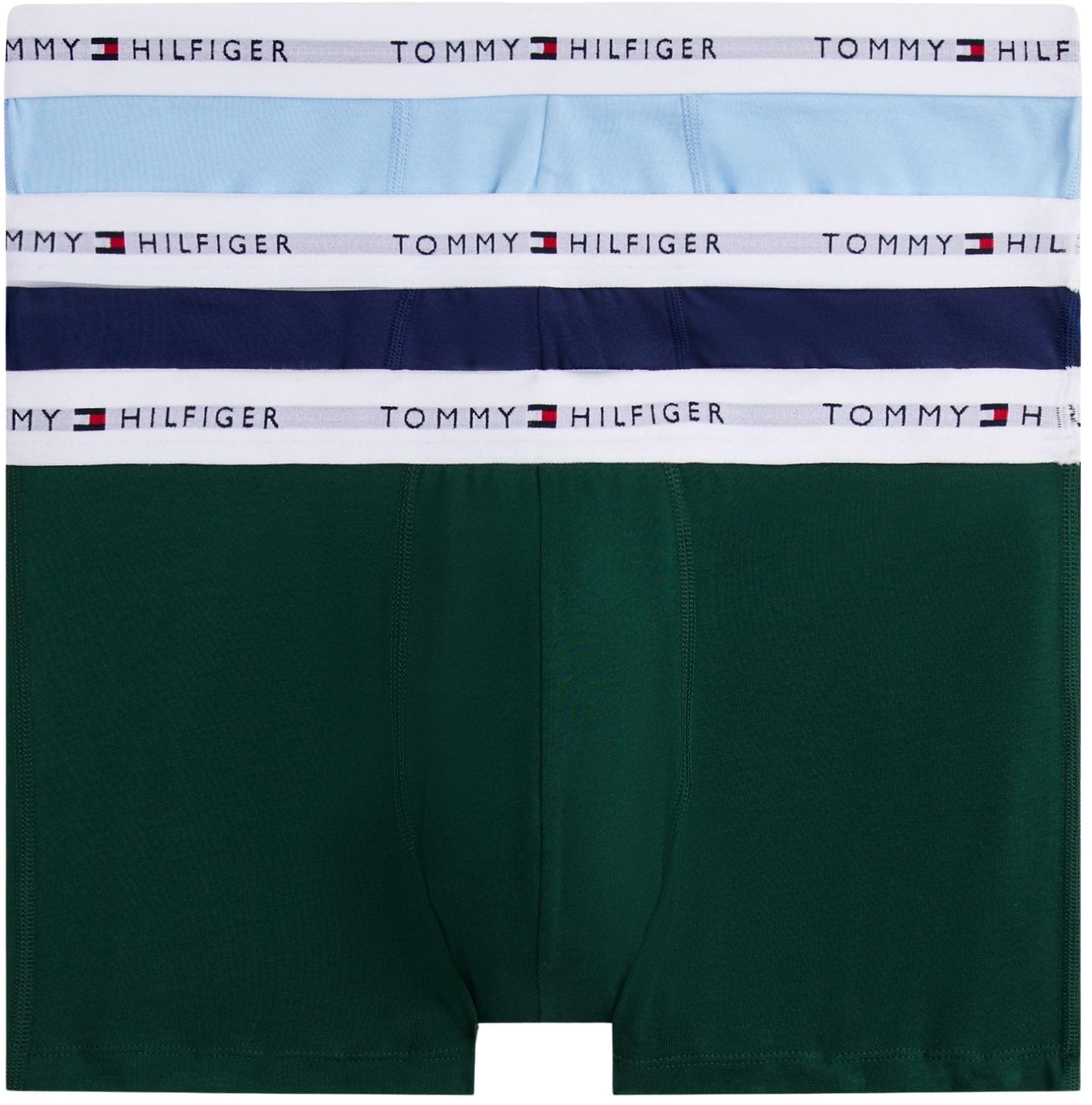 Tommy Hilfiger Boxers Lot de 3 Homme avec Ceinture à Motif Logo, Multicolore (Orn GRN/PRP NVY/Vess Blu), S