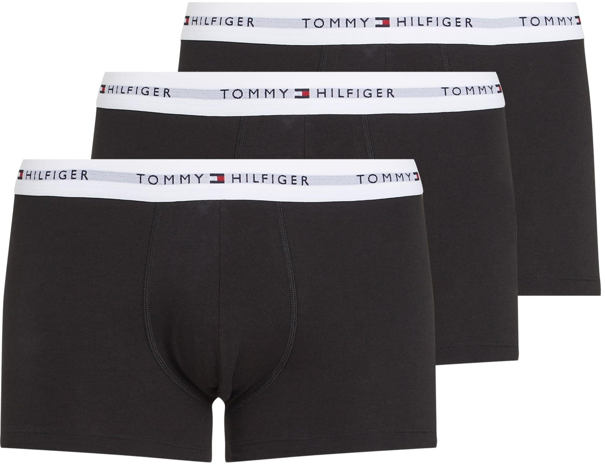 Tommy Hilfiger Boxers Lot de 3 Homme avec Ceinture à Motif Logo, Multicolore (Th WHT/Th WHT/Th WHT), L
