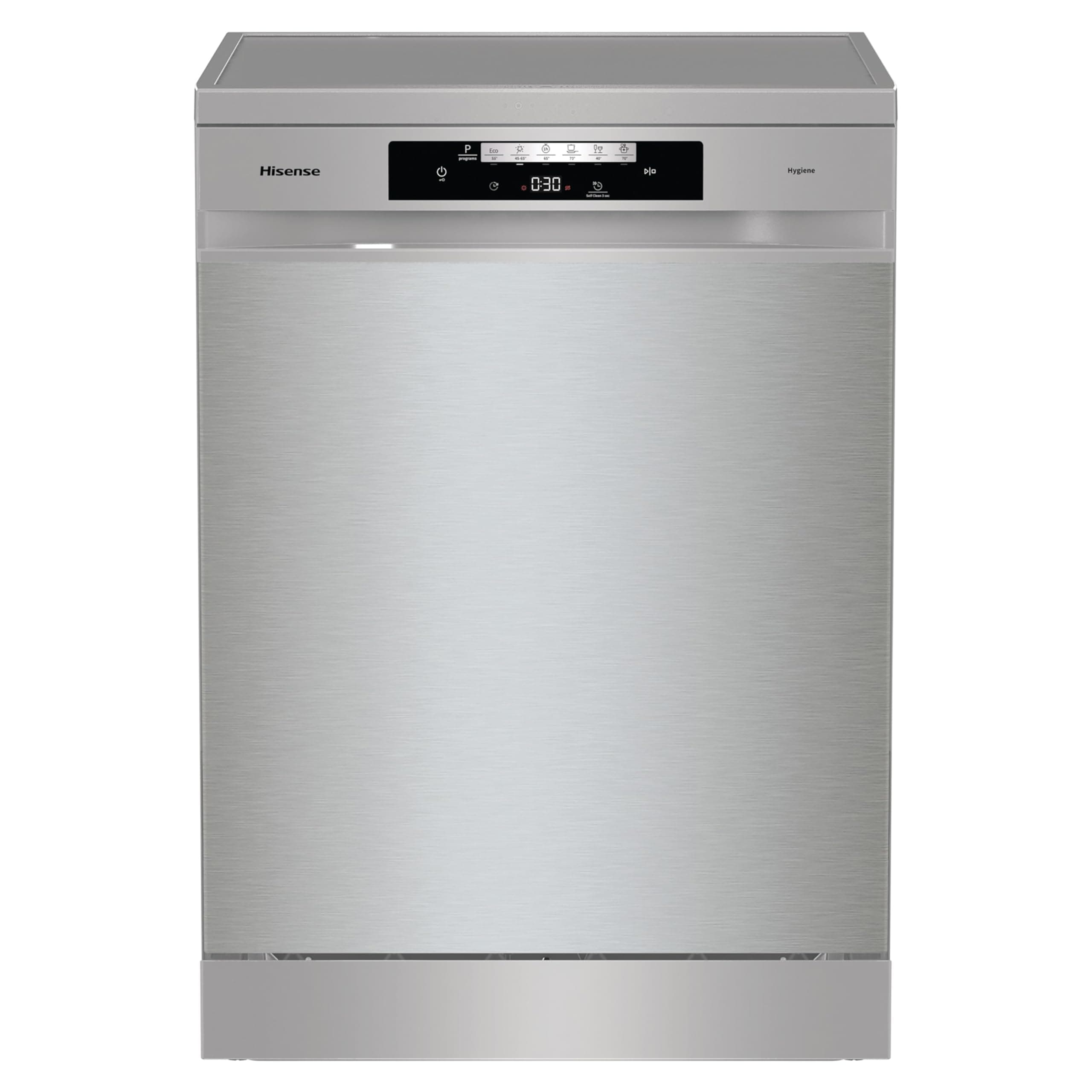 Hisense HS643D90X - Colore Inox, Classe D, 16 coperti, terzo cesto, 46dB, 6 programmi, partenza ritardata, total dry, motore asincrono, total AcquaStop, 11L, libera installazione