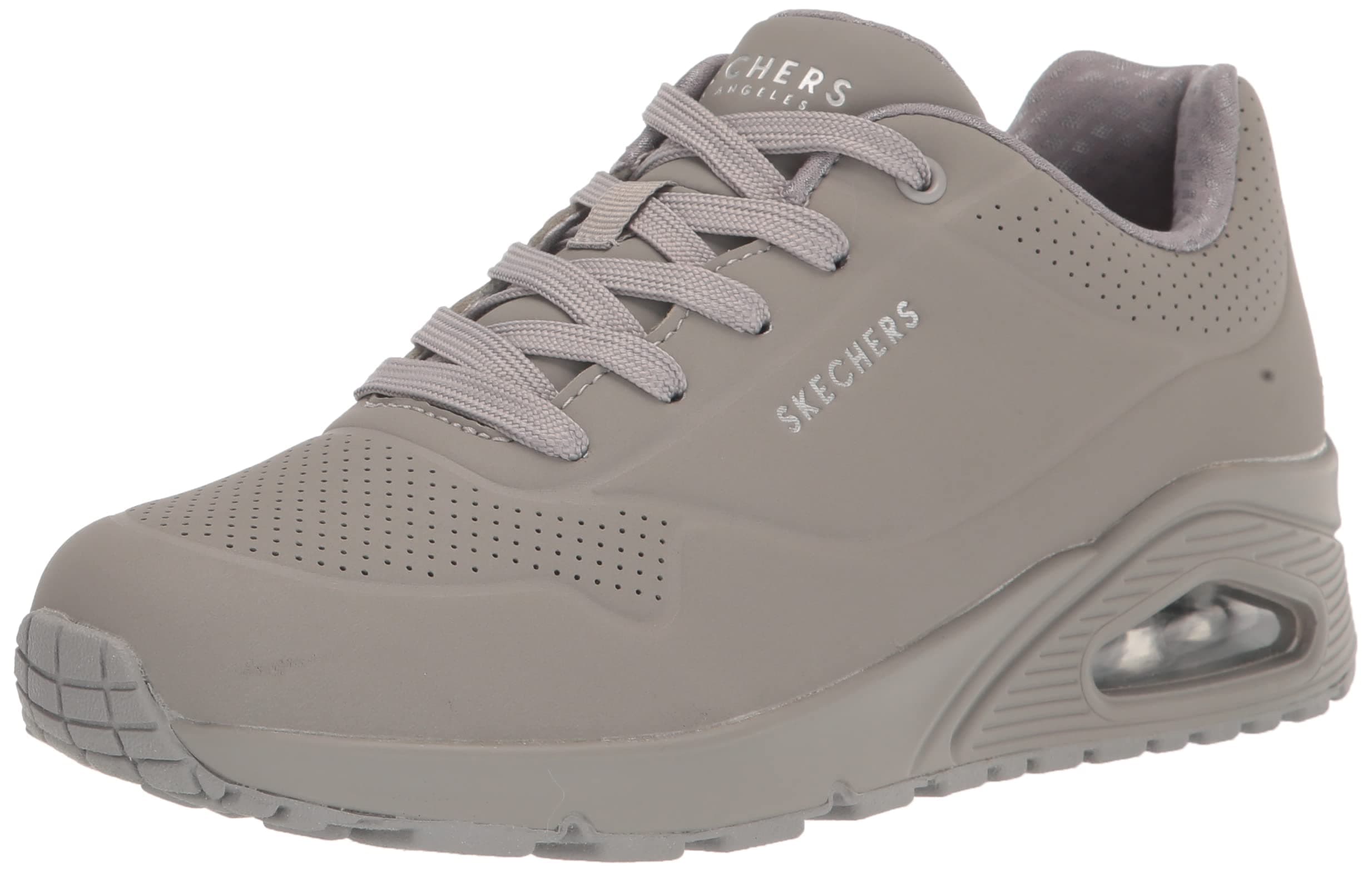 Skechers Uno, Zapatillas Mujer, Gray Durabuck Mesh, 36 EU