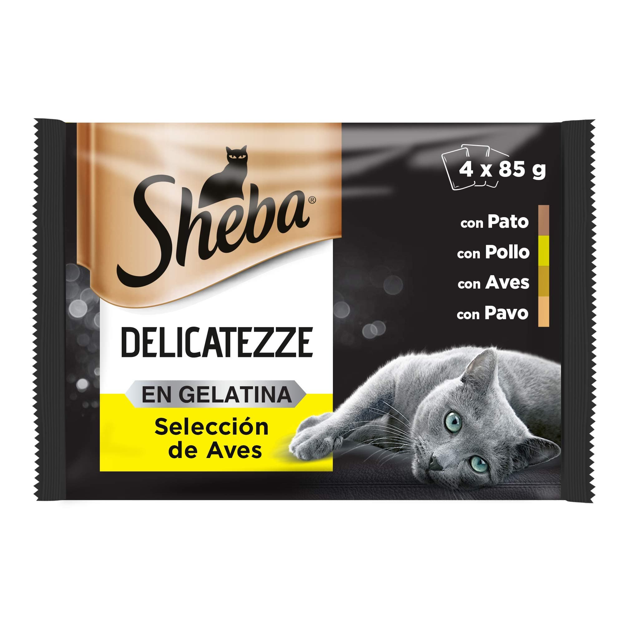Sheba Delicatezze Nourriture Humide pour Chat, sélection d'oiseaux en gelée, Poisson, Multipack (13 boîtes x 4 sachets x 85 g)