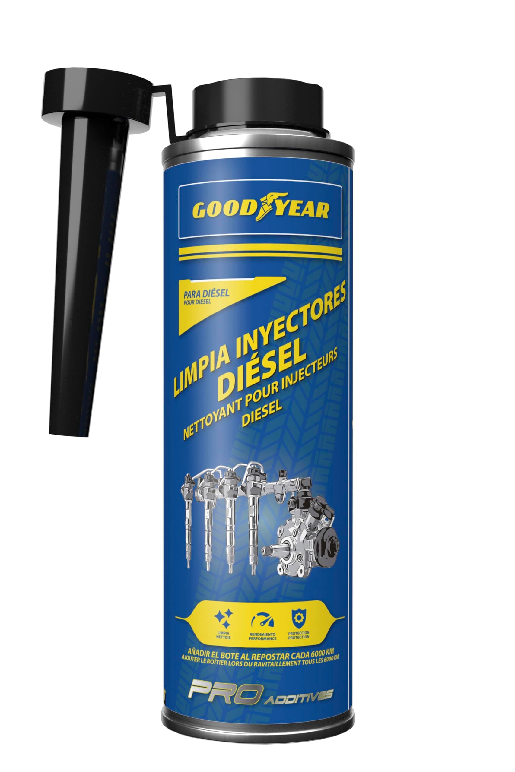 Goodyear Pro Additives Detergente per iniettori diesel, Additivo per carburante diesel 300 ml