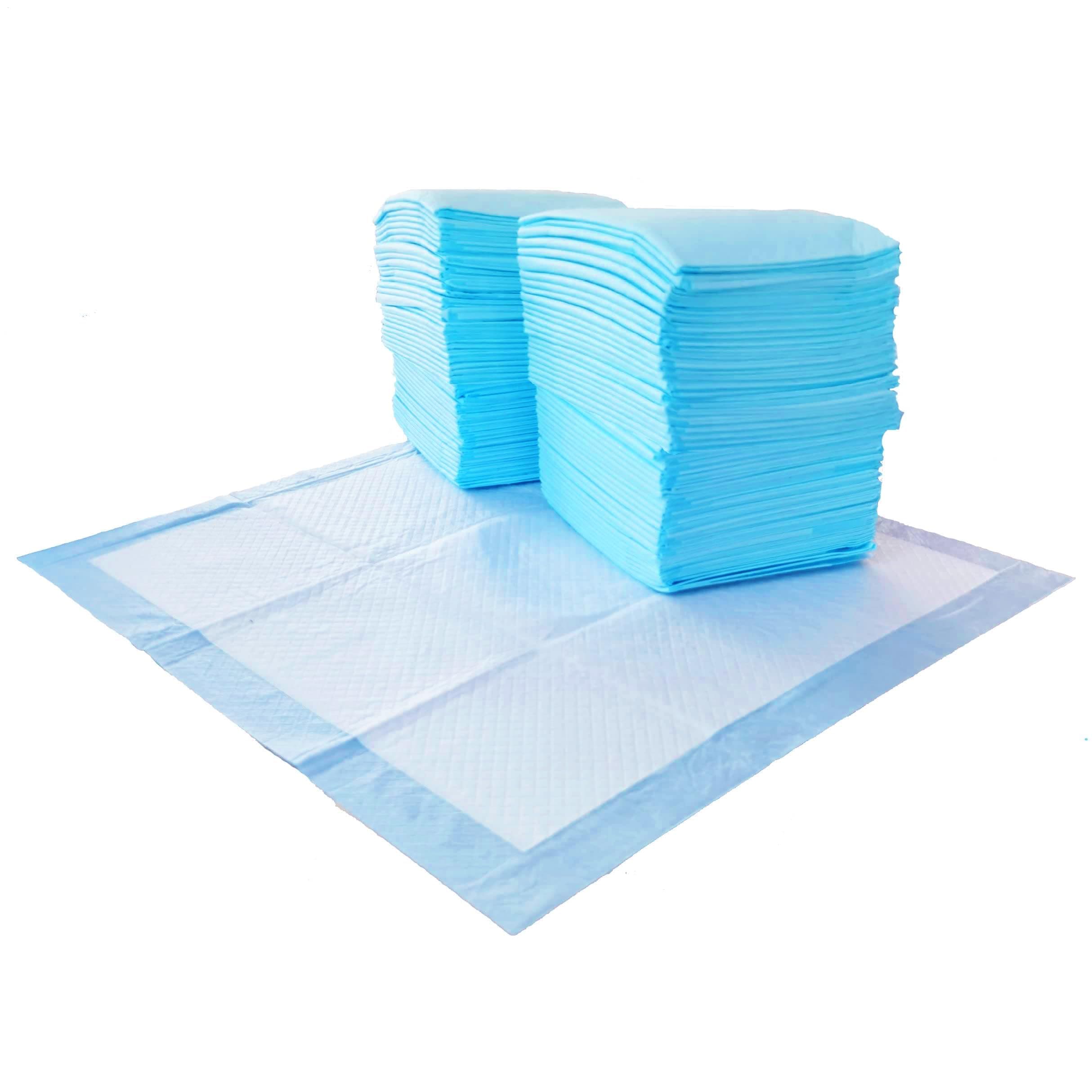 Amazon Basics Lot de 150 Coussinets d’Apprentissage de la propriété pour Chiens - tampons Pipi étanches à 5 Couches, parfumés - 56 x 56 cm, Bleu
