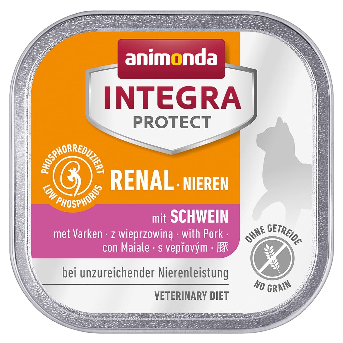 animonda INTEGRA PROTECT Katzenfutter nass Renal (Nieren) Schwein (16 x 100g), vom Tierarzt empfohlen bei Niereninsuffizienz, mit Veterinären entwickeltes Diätalleinfutter für erwachsene Katzen