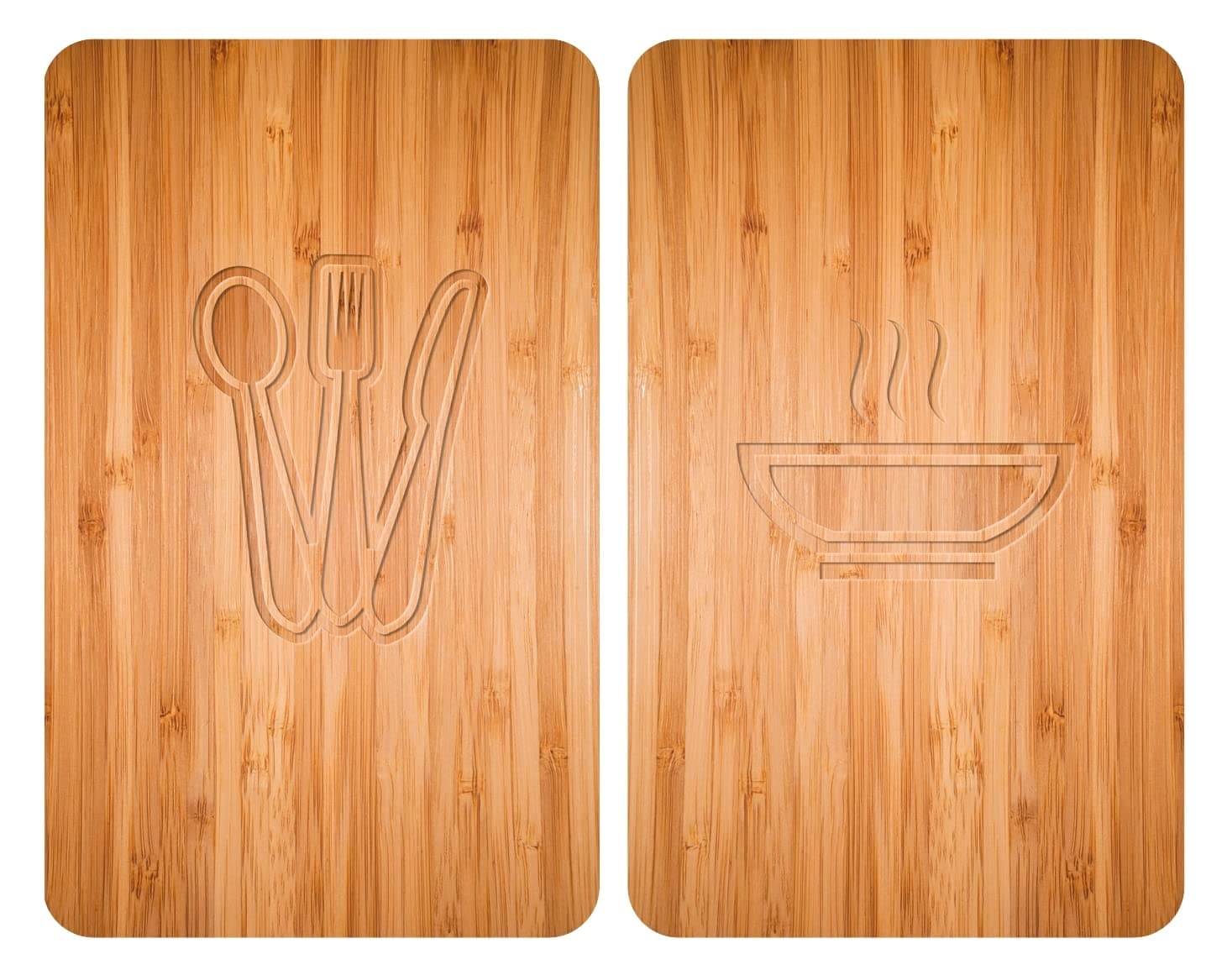 WENKO Coprifornelli Universale Mod Lunch, regolabile in altezza per tutti i tipi di fornelli, tagliere e paraspruzzi, vetro, 30 x 52 cm, 2 pezzi