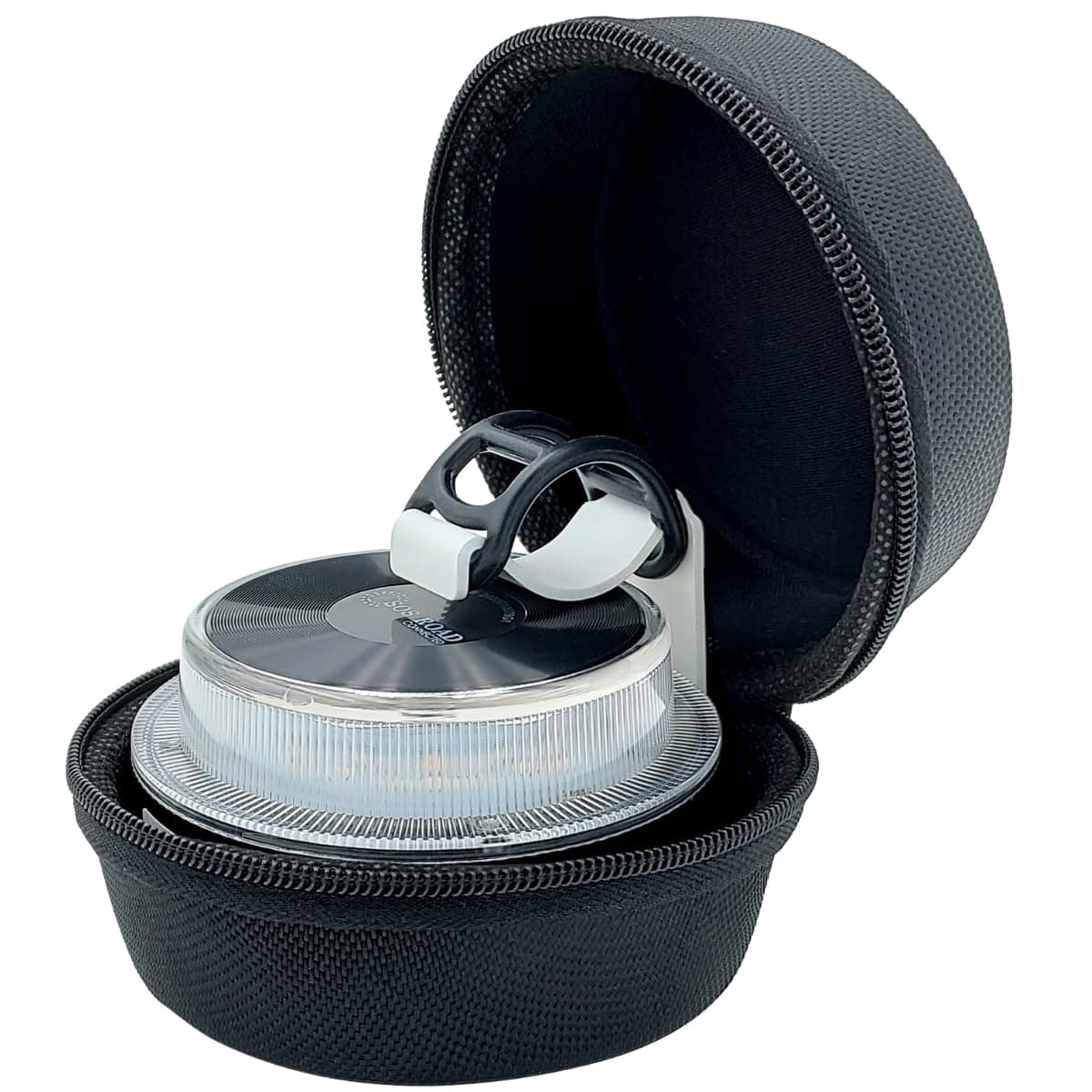 SOS ROAD Pack Funda para Luz de Emergencia v16 Connected + Soporte de Motos para Balizas v16 con Base Magnética (Fácil Transporte y Almacenamiento)