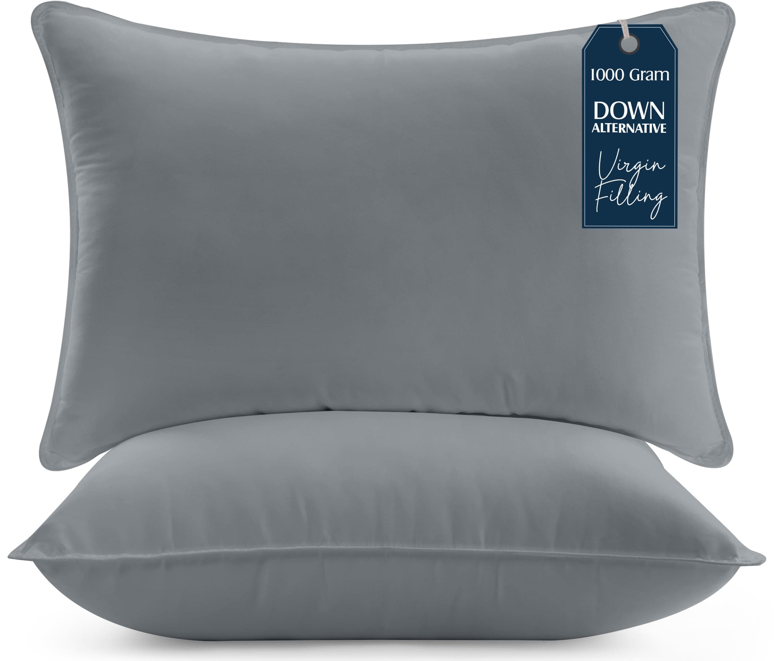 Utopia Bedding Pillow (Lot de 2), 50 x 70 cm, Oreiller de Sommeil, Coussin Respirant et Doux (Gris)