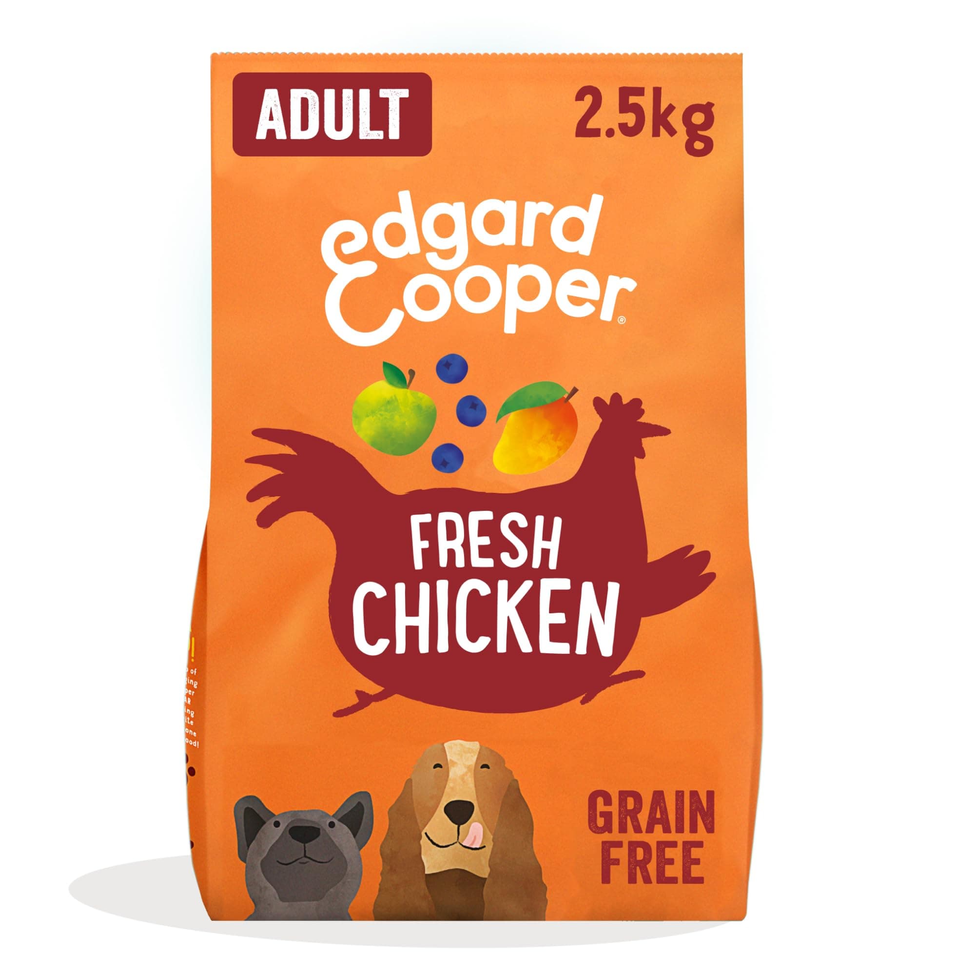 Edgard & Cooper Crocchette Cani Adulti Cibo Secco Senza Cereali Mangime Naturale 2.5kg Pollo Fresco, Alimentazione Completa, Sana ed Equilibrata per Cani di Ogni Taglia