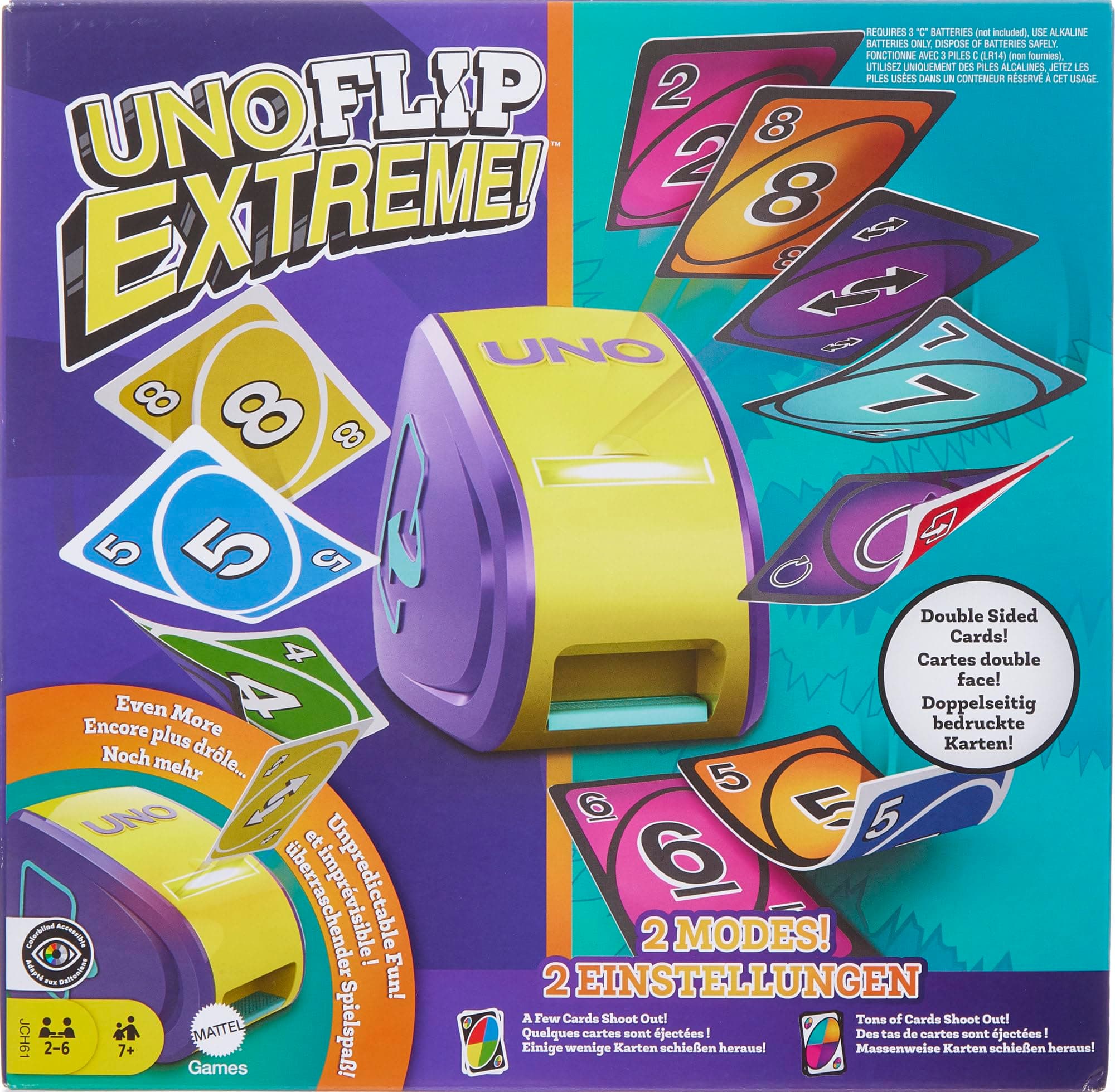 Mattel Games - UNO Flip Extreme Kartenspiel für Kinder, Erwachsene und die Familie, kombiniert UNO Flip und UNO Extreme in einem einzigen Spiel, Familienspiel ab 7 Jahren, JCH61