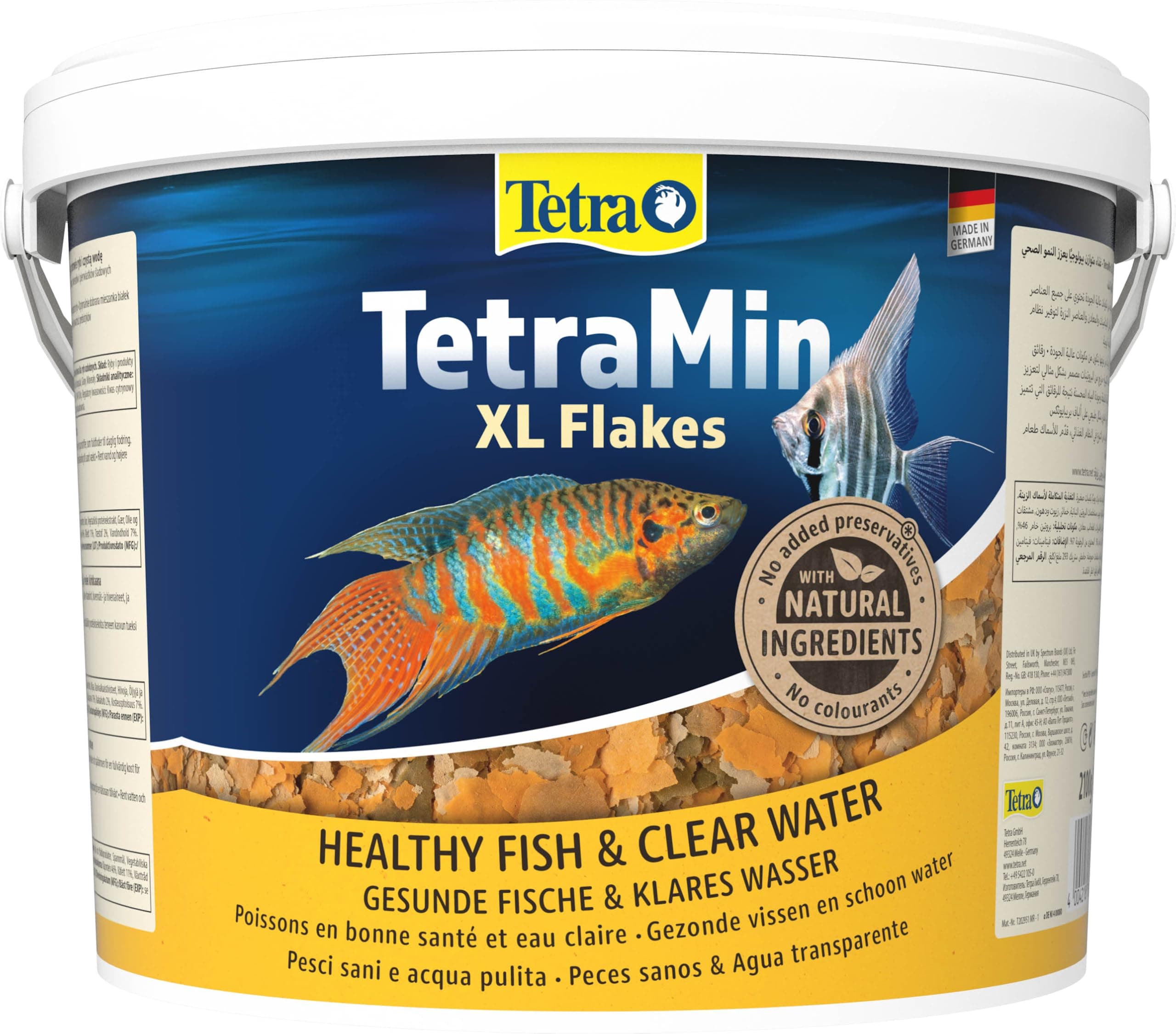 TetraMin XL Flakes - Fischfutter in Flockenform für größere Zierfische, ausgewogene Mischung für gesunde Fische und klares Wasser, 10 L Eimer