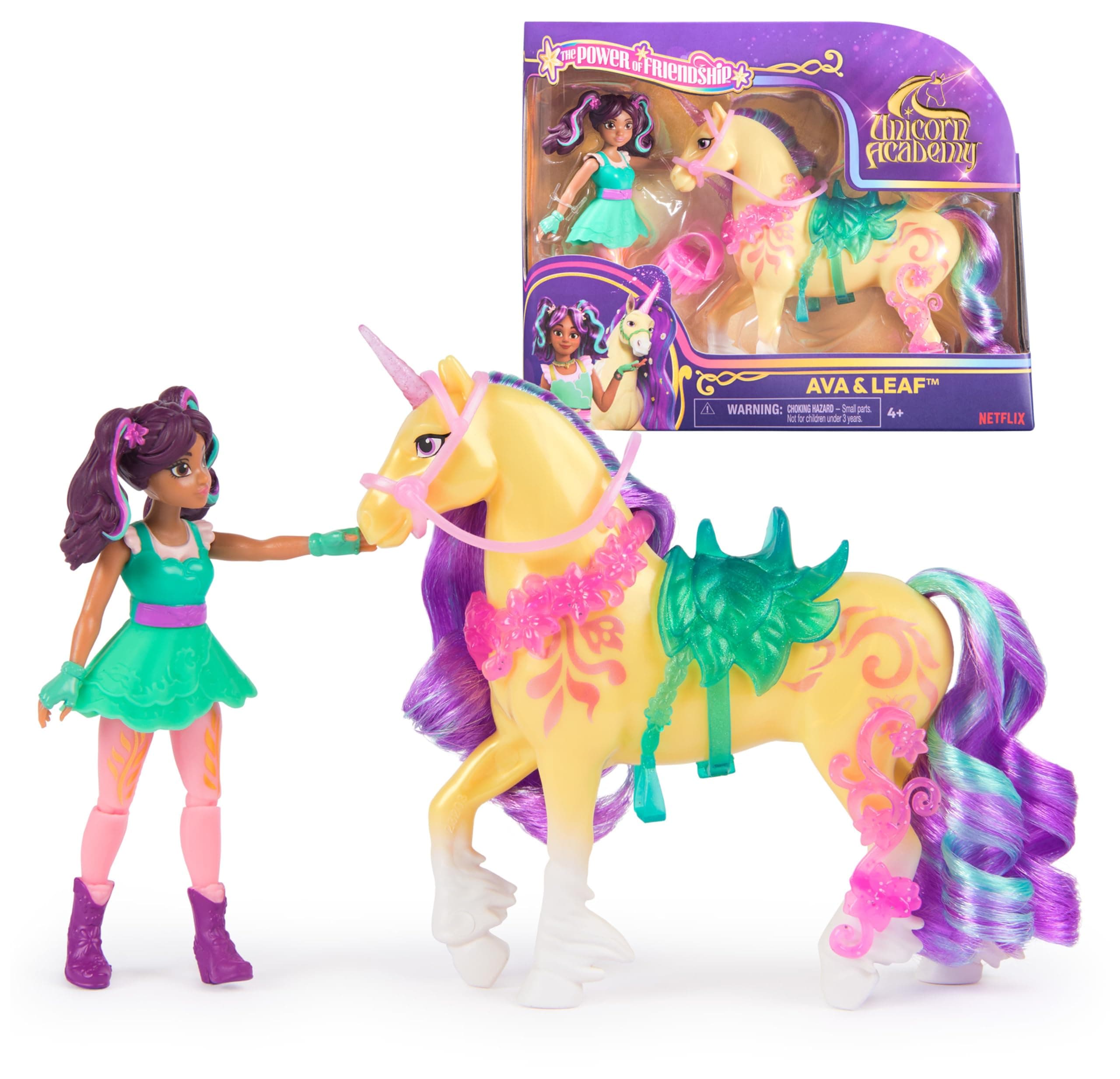Unicorn Academy - L'Ecole des Licornes - Licorne Leaf + Poupée Ava - Licorne, Poupée Et Accessoires À Collectionner - Jouets Inspirés De La Série L'Ecole des Licornes - Jouet Enfant 4 Ans Et +