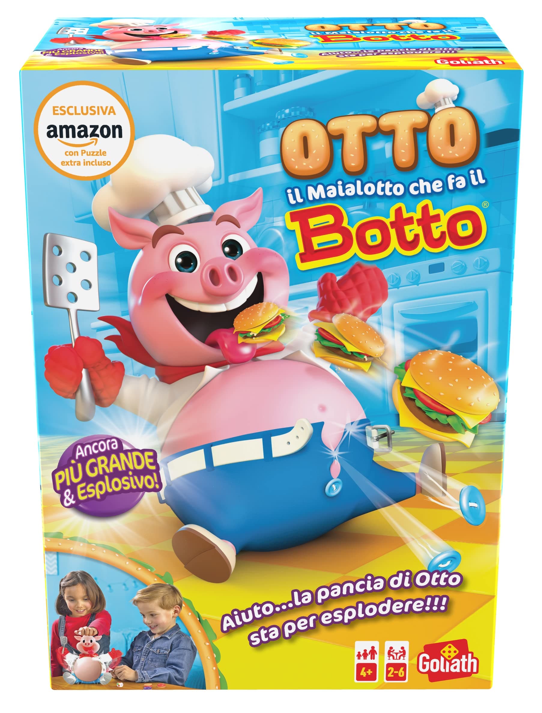 Goliath Otto il Maialotto + Puzzle (Esclusiva Amazon), Giochi Da Tavolo dai 4 Anni, Giocattoli per Bambini, Fai Mangiare il Maiale Fino a Fargli Scoppiare la Pancia, Regalo Bambino 4 Anni
