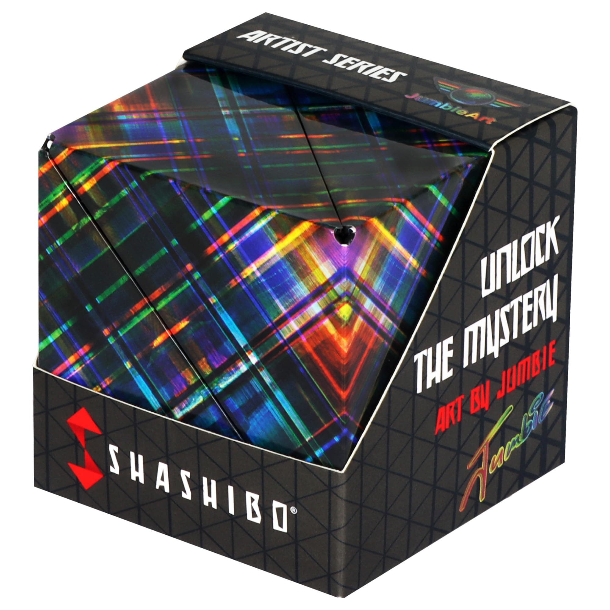 Shashibo Formwechsel-Box – Preisgekrönter, patentierter Zappelwürfel mit 36 Seltenerdmagneten – lässt Sich in über 70 Formen verwandeln (Artist Series - Disco Plaid)