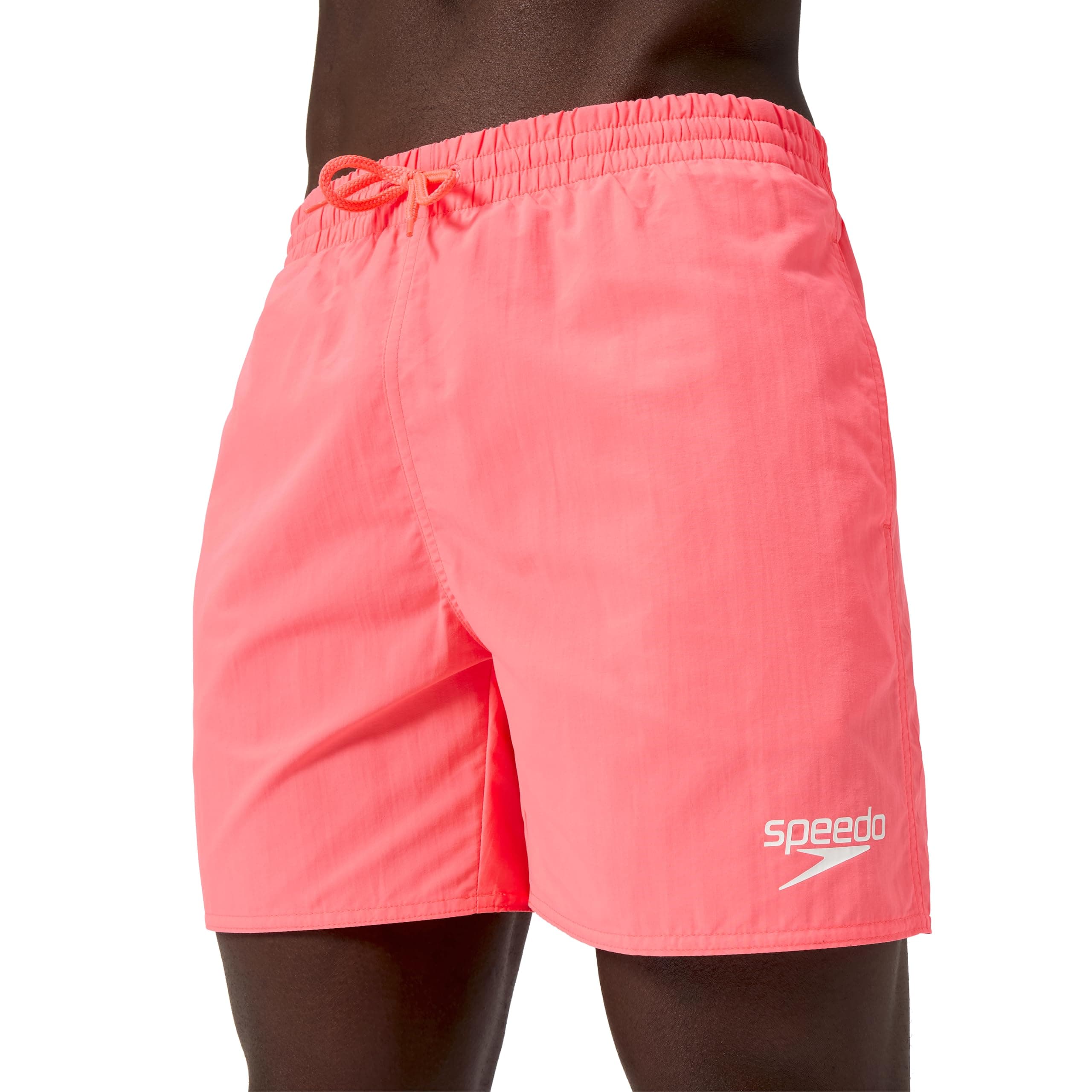 Speedo Herren Watershort Badehose 16"| Schnell trocknend | Bequemer Sitz | Klassischer Style | Tunnelzugbund Schwimmbekleidung, Schwarz/Neon Coral, S
