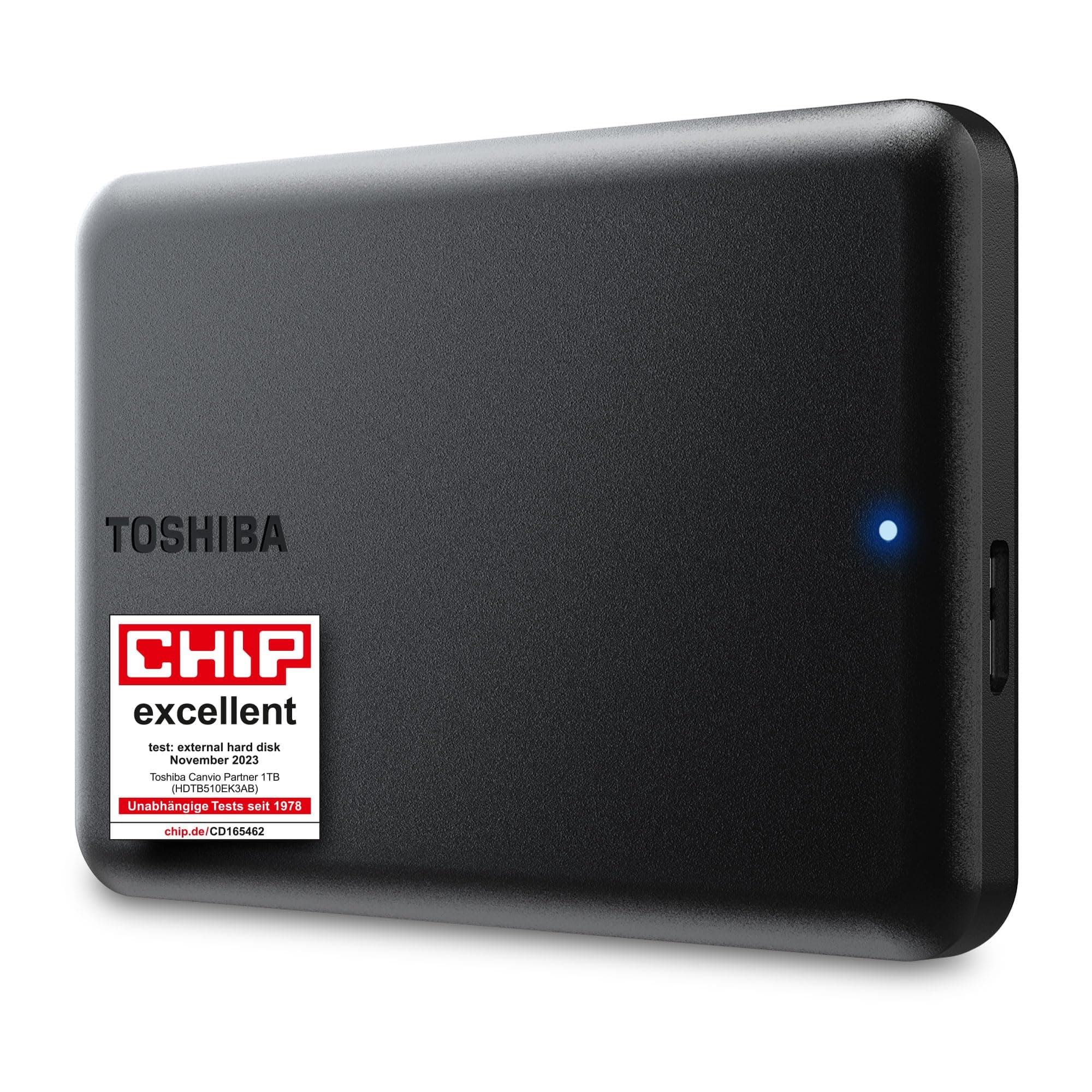 Toshiba Canvio Partner 1TB Portable 2.5'' External Hard Drive, USB 3.2, Compatible Mac & Windows. Xbox, PS4, PS5 (HDTB510EK3AB)