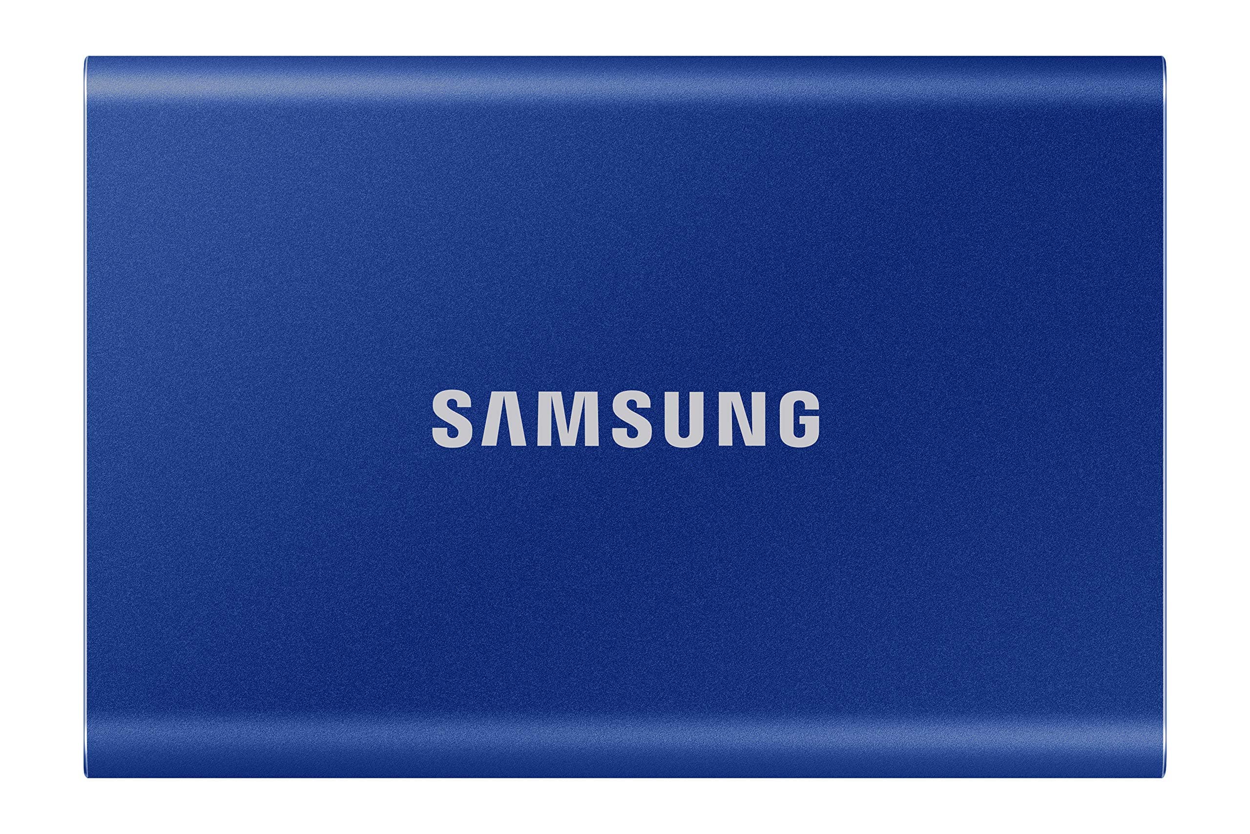 Samsung Portable SSD T7, SSD 2 TB, USB 3.2 Gen.2, 1.050 MB/s Lesen, 1.000 MB/s Schreiben, Externe SSD-Festplatte für iPhone 15 und neuer, Mac, PC, Smartphone und Spielkonsole, Blau, MU-PC2T0H/WW