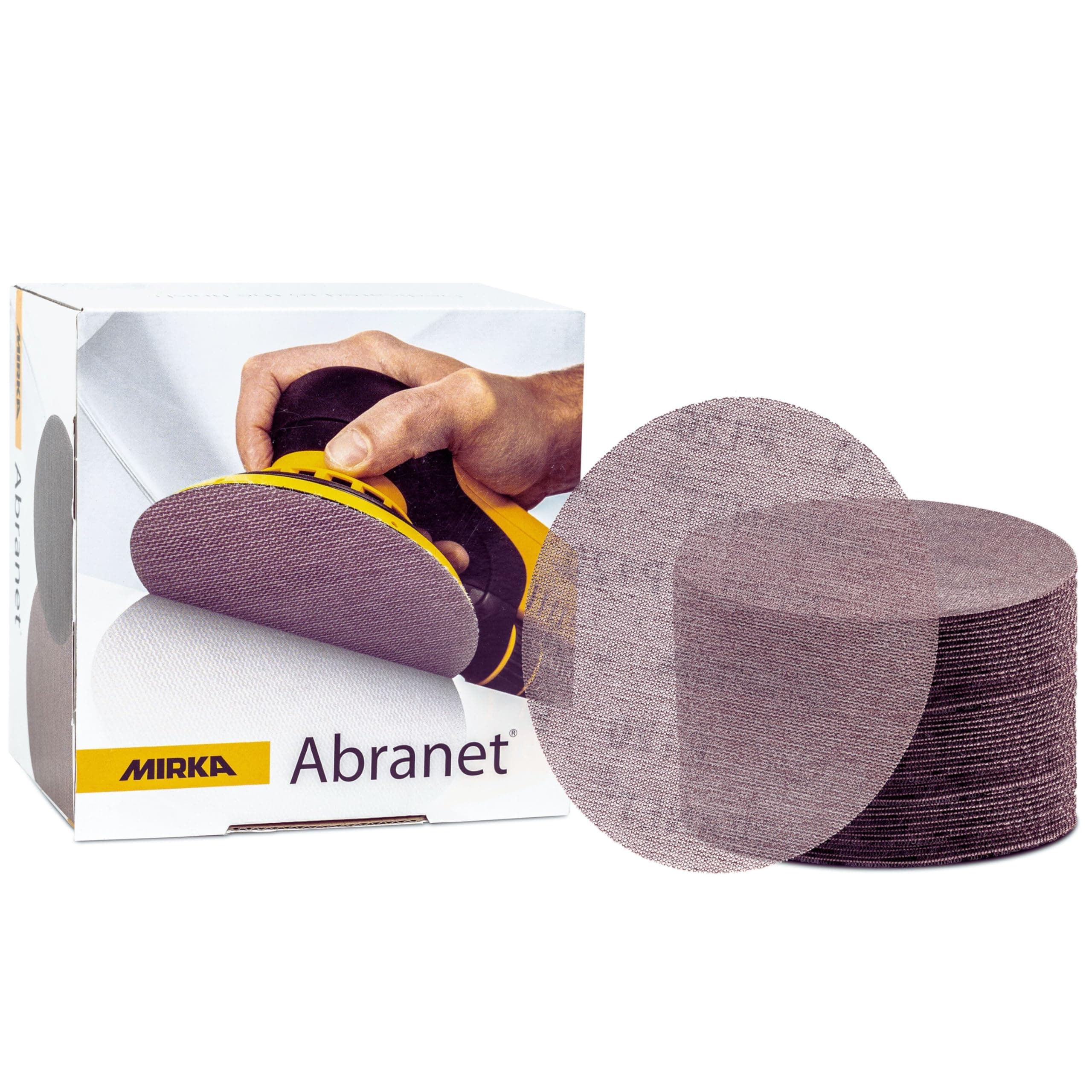Mirka Abranet Disques abrasifs filet Ø 150 mm autoagrippant/grain P1000 / 50 pces/pour poncer le bois, le mastic, la peinture, le plastique / 5424105092