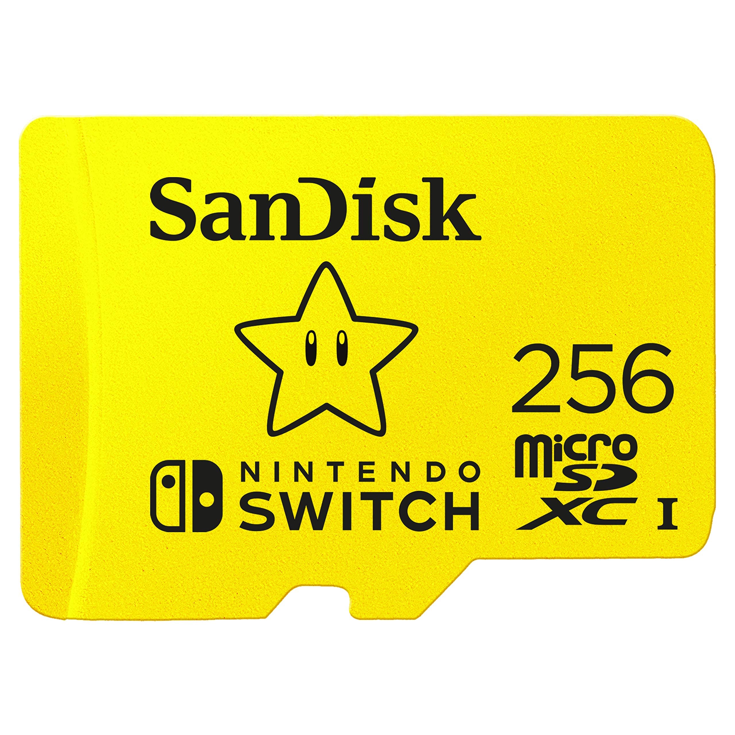 SanDisk microSDXC pour les consoles Nintendo Switch, Super Mario Super Star 256 Go, UHS-I Carte, jusqu'à 100 Mo/s, Produit sous licence Nintendo, Class 10, U3