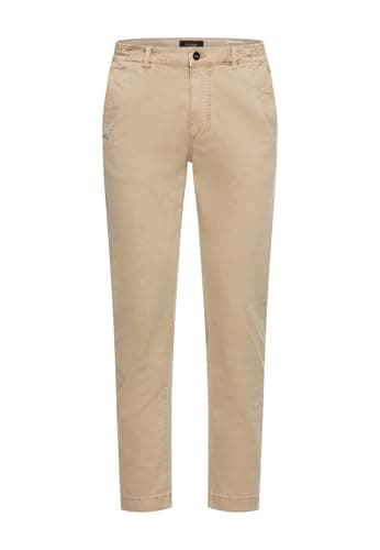 camel active Herren Chinohose aus Baumwolle mit elastischem Bund Regular Fit Beige, menswear-31/34