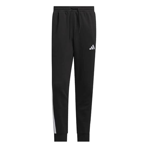 adidas Herren Essential Three Stripes Fleece Pants, Black/White, M