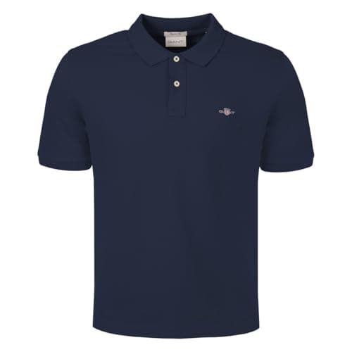 GANT REG SHIELD SS PIQUE POLO, REG SHIELD SS PIQUE POLO Uomo, EVENING BLUE, XXXL
