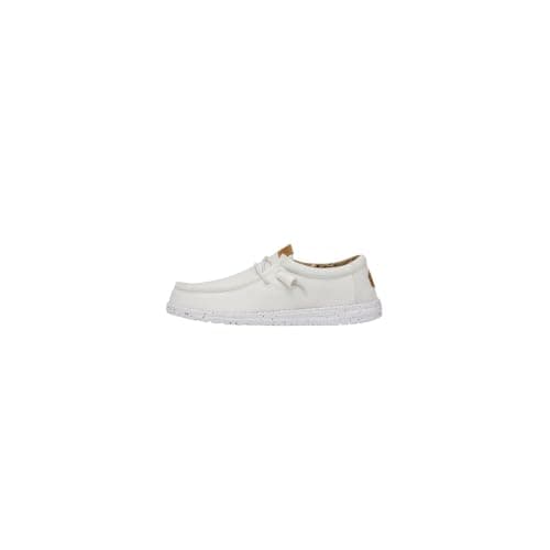 HEYDUDE Men Wally Washed Canvas White Casual Moccasin 44 EU