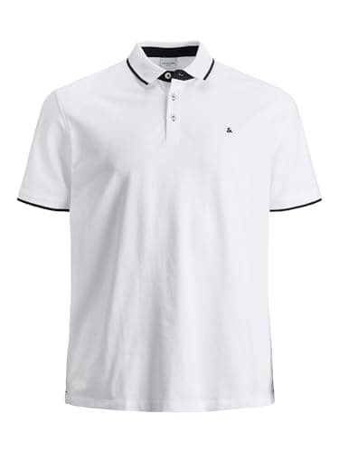 JACK & JONES JJEPAULOS POLO SS NOOS PLS, Polo-Shirt Uomo, Bianco (White Detail:PS), 5XL