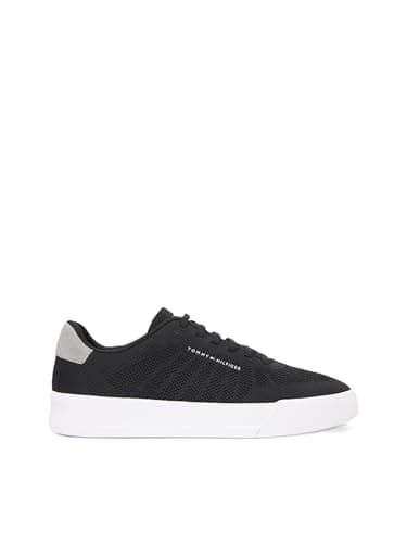 Tommy Hilfiger Herren Th Court Knit FM0FM05823 Low-Top, Schwarz (Schwarz), Größe 44