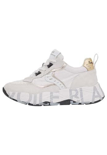 VOILE BLANCHE CLUB105.-Sneakers in Suede e Tessuto Tecnico-Bianco, Bianco-Platino 36