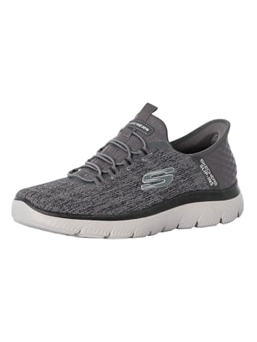Skechers Homme Summits Key Pace Slip-In ENTRAINEUSE, Charcoal Mesh/Black Trim, 48.5 EU