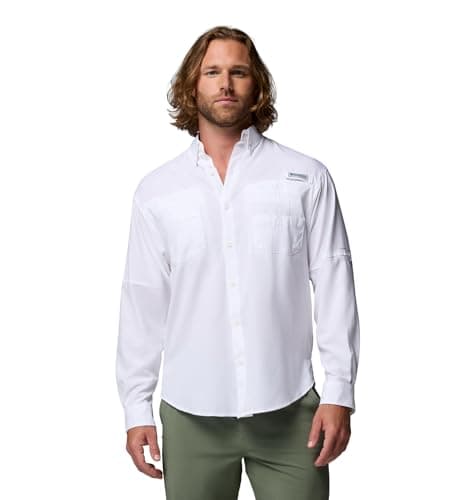Columbia Men's Tamiami 2 Long Sleeve Shirt, Long Sleeve Shirt, White, Small