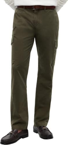 Tommy Hilfiger Pantalones Cargo Hombre Denton Twill con Bolsillos, Verde (Dark Greenery), 29W/36L