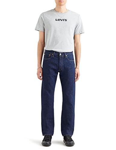 Levi's Herren Jeanshose 501 Original mit Knopfleiste, Straight Fit, Blau (One Wash), W34/L36