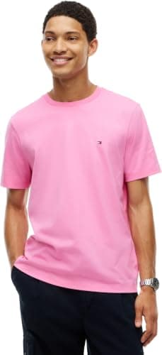 Tommy Hilfiger Camiseta ESS Seasonal Reg Fit Solid Mw0mw39995 S/S para Hombre, Rubor sintético, L