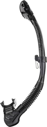Cressi Alpha Ultra Dry Snorkel Black/Black - Tubo Seco para Buceo, Apnea y Snorkel, Negro/Negro, Talla Única Unisex