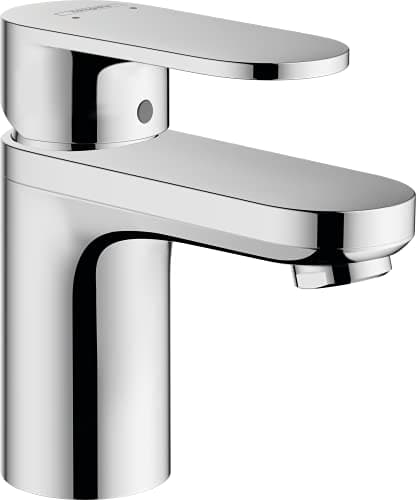 hansgrohe Vernis Blend - grifo lavabo sin desagüe, grifo monomando lavabo 71 mm, mezclador monomando lavabo ahorro de agua (EcoSmart), cromo, 71558000
