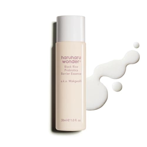 haruharu Wonder Black Rice Probiotics Barrier Essence 30ml., Essence Toner to Strengthen Skin Barrier with Ceramides, Fermented Ingredients, Soothing, Moisturizing, Plumping, Travel Size