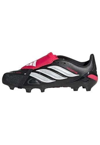 adidas Unisex - Bambini e Ragazzi Predator League Fold-Over Tongue Firm Ground Football Boots Kids Shoes, Core Black/Ftwr White/Lucid Red, 38 EU