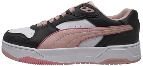 PUMA RBD Break Low Unisex-Sneaker, White-Poised, Rosa/Schwarz, 5.5 UK