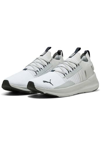 Puma - SOFTRIDE Symmetry FUZION, Zapatillas para Correr de Carretera Unisexo, Puma White-Cool Light Gray-Puma Navy,