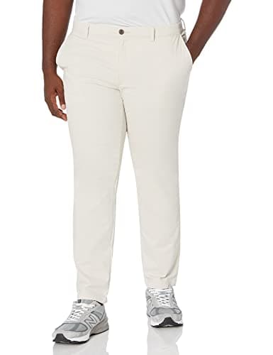 Amazon Essentials Pantaloni Chino Casual Elasticizzati, Vestibilità Skinny Uomo, Grigio Pietra, 33W / 28L