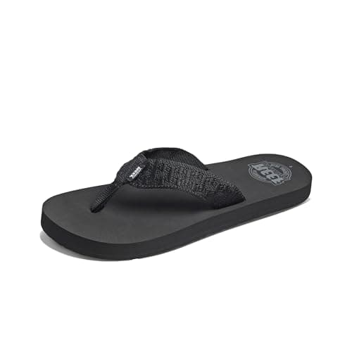 Reef Leather Smoothy, Infradito Uomo, Nero, 42 EU