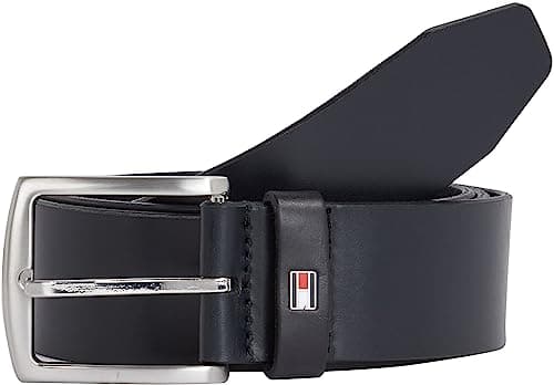 Tommy Hilfiger Herren Gürtel New Denton Belt 4.0 Ledergürtel, Blau (Midnight), 100 cm