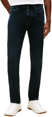 Tommy Hilfiger Straight Denton Jeans Washes Vaqueros, Denim (Blue Black), 33W / 32L para Hombre
