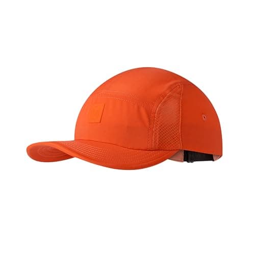 Buff®| Gorra 5 Panel Go Hombre Mujer Adulto Flexible, UPF50, Ajustable, Sostenible, Ligera, Correr, Materiales reciclados, Comoda, S/M, Rojo