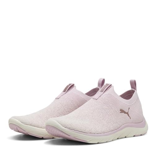Puma - SOFTRIDE Remi Slip-ON Knit WN'S, Zapatillas para Correr de Carretera Femenino, Rose Mauve-Warm White-Rose Gold,