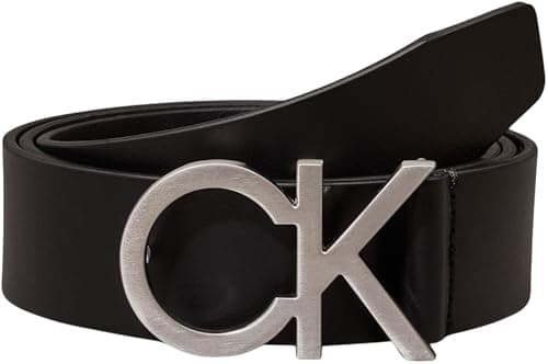 Calvin Klein Cinturón Hombre Ck Buckle Belt 3.5 cm Cinturón de piel, Negro (Ck Black), 85 cm